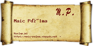 Maic Pálma névjegykártya